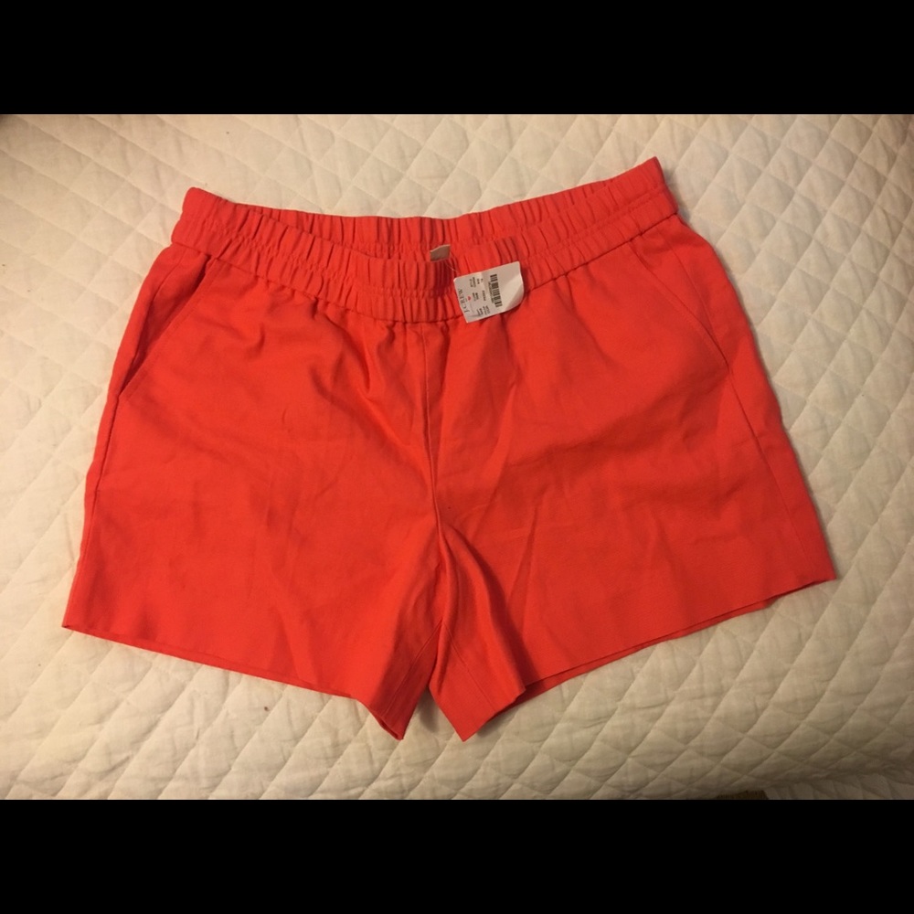 J crew twill shorts coral size 14